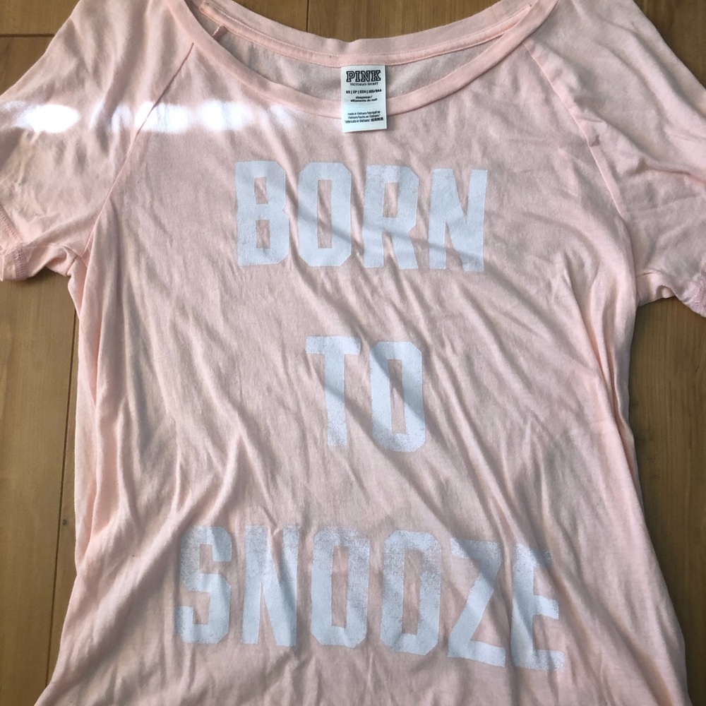PINK Short Sleeve Tee “Born to Snooze”